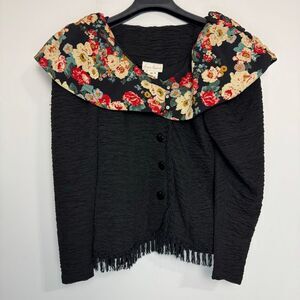 Vintage Lorrie Kabala Floral Collar Jacket 10
